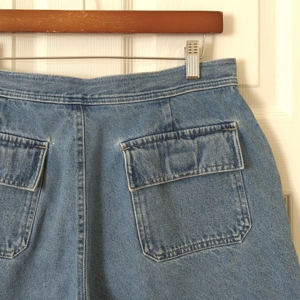OP 90's Vintage Classic Medium Wash High Waisted Relaxed Fit Jean Shorts 11/12 - Picture 11 of 12
